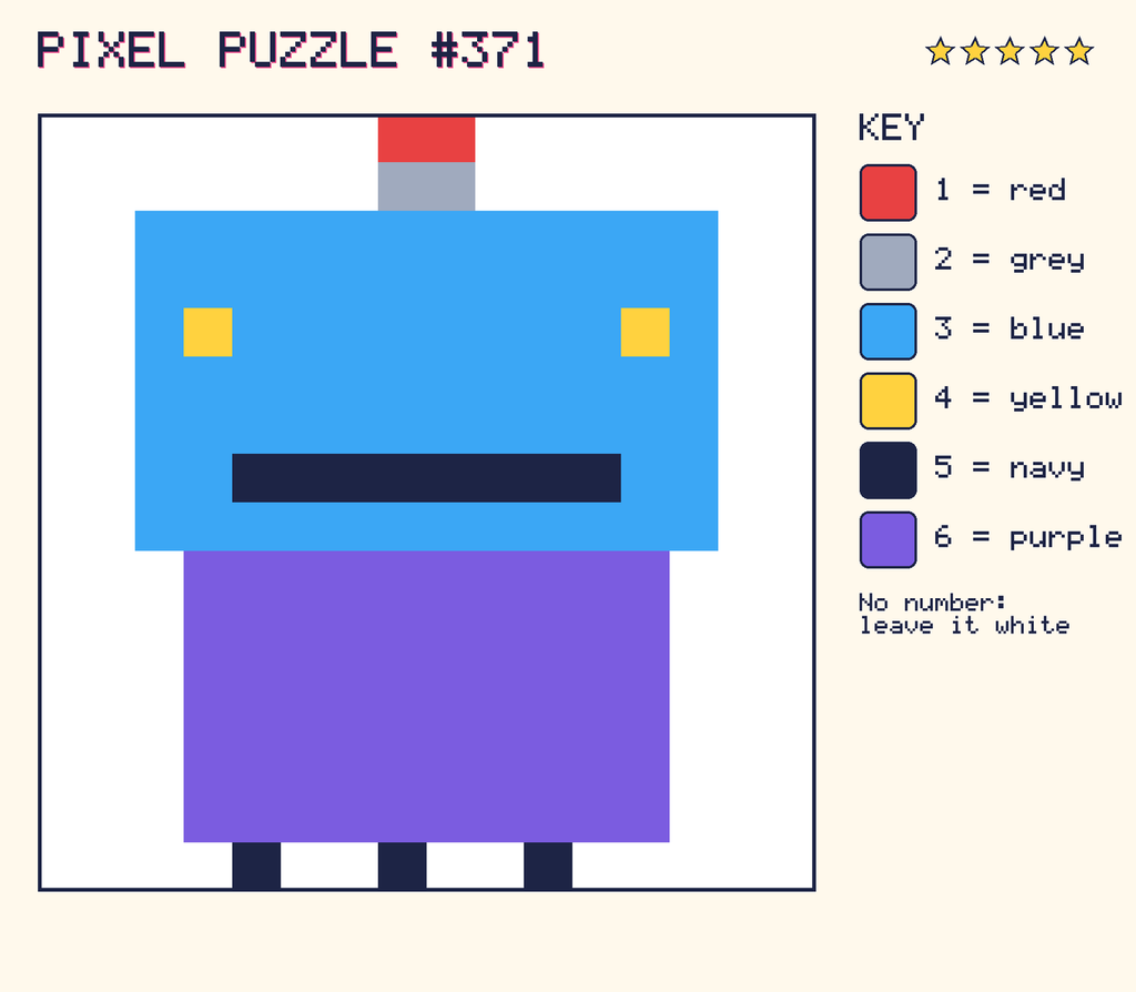 The finished pixel picture: a robot.