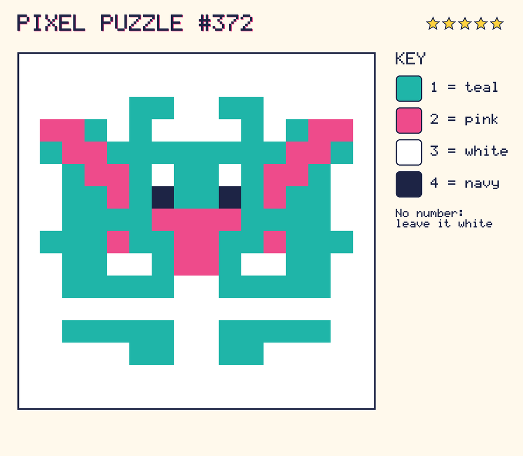 The finished pixel picture: a pixel creature.