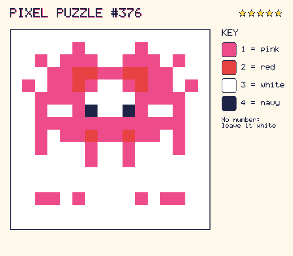 The finished pixel picture: a pixel creature.