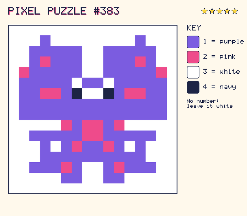 The finished pixel picture: a pixel creature.