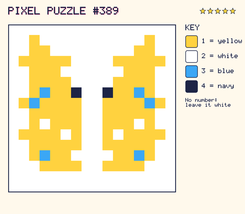 The finished pixel picture: a pixel creature.