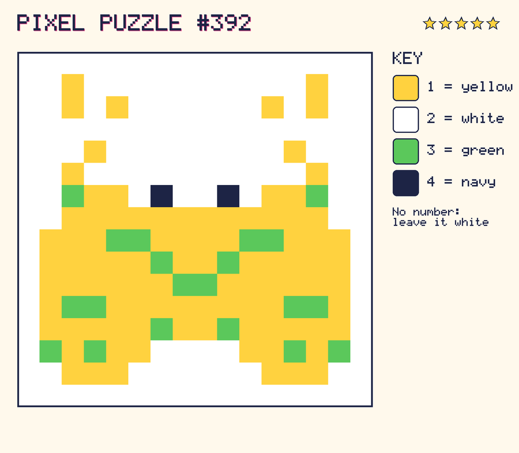 The finished pixel picture: a pixel creature.