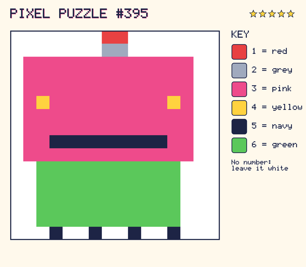 The finished pixel picture: a robot.