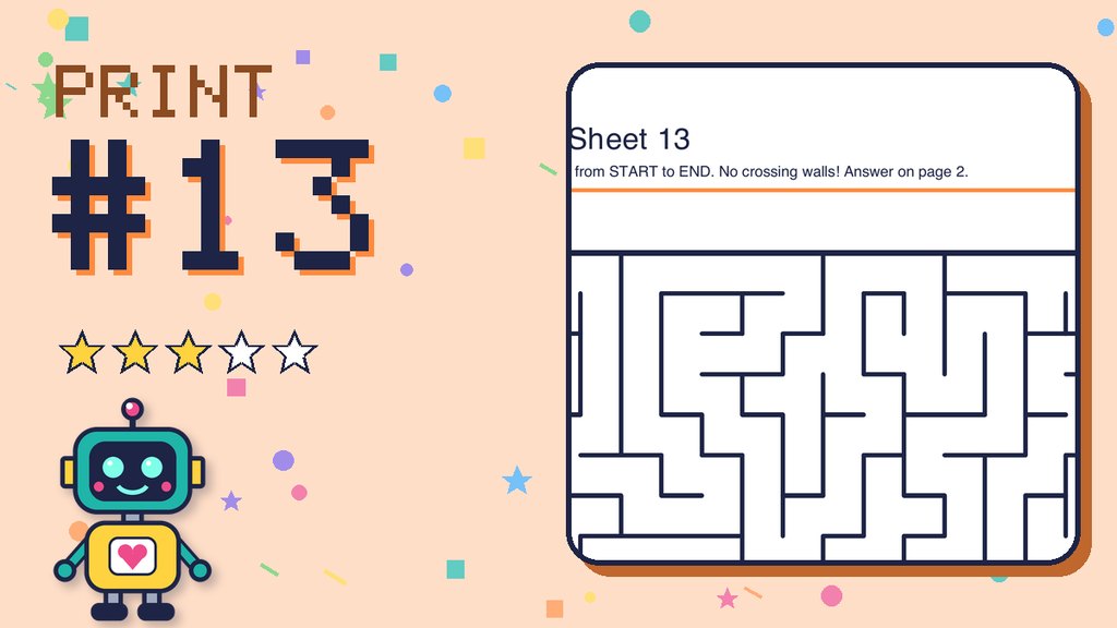 Maze Sheet 13 (16 × 16) card