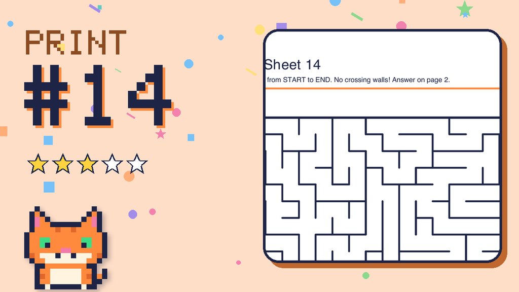 Maze Sheet 14 (18 × 18) card