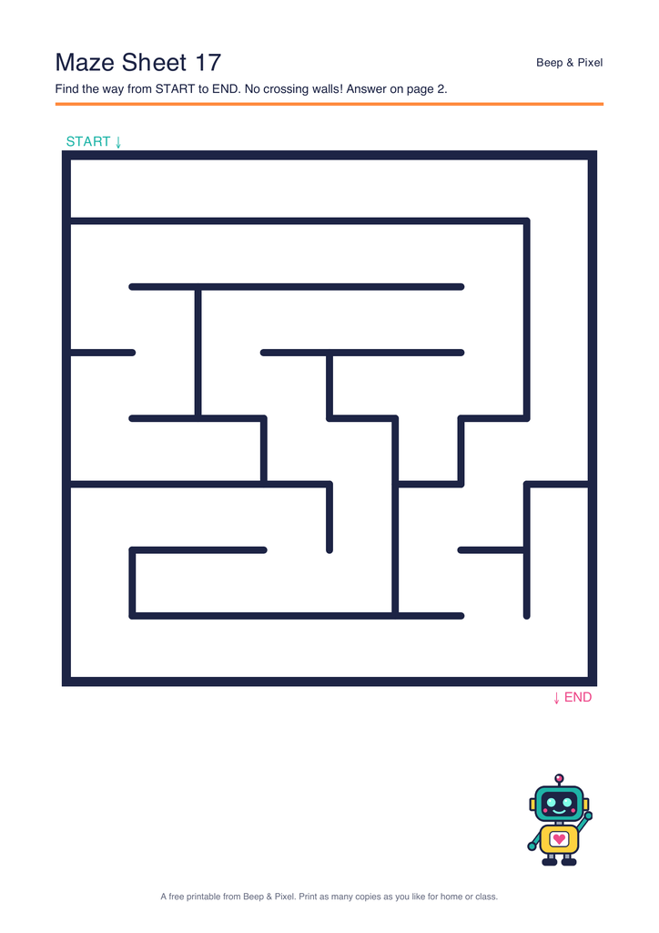 Preview of Maze Sheet 17 (8 × 8)