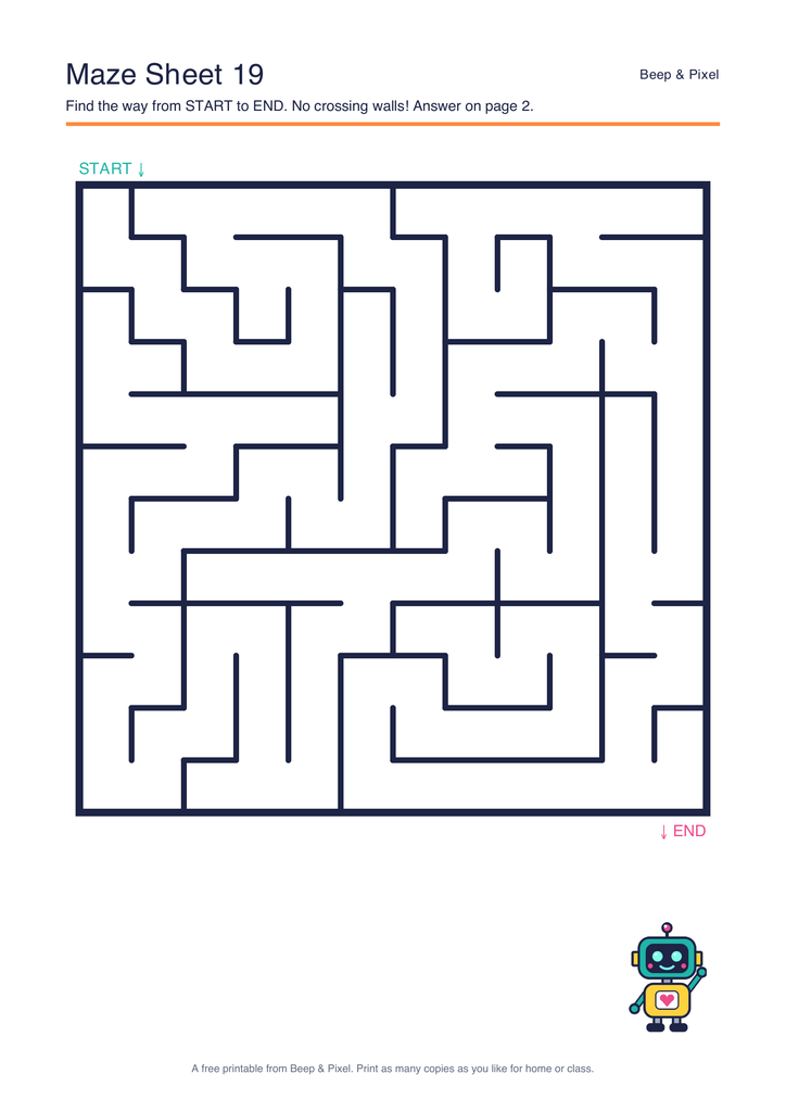 Preview of Maze Sheet 19 (12 × 12)