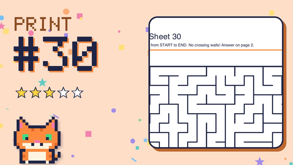 Maze Sheet 30 (18 × 18) card