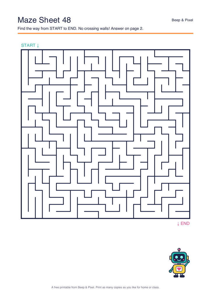 Preview of Maze Sheet 48 (24 × 24)