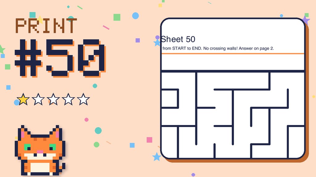 Maze Sheet 50 (10 × 10) card