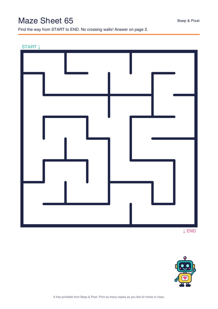 Preview of Maze Sheet 65 (8 × 8)