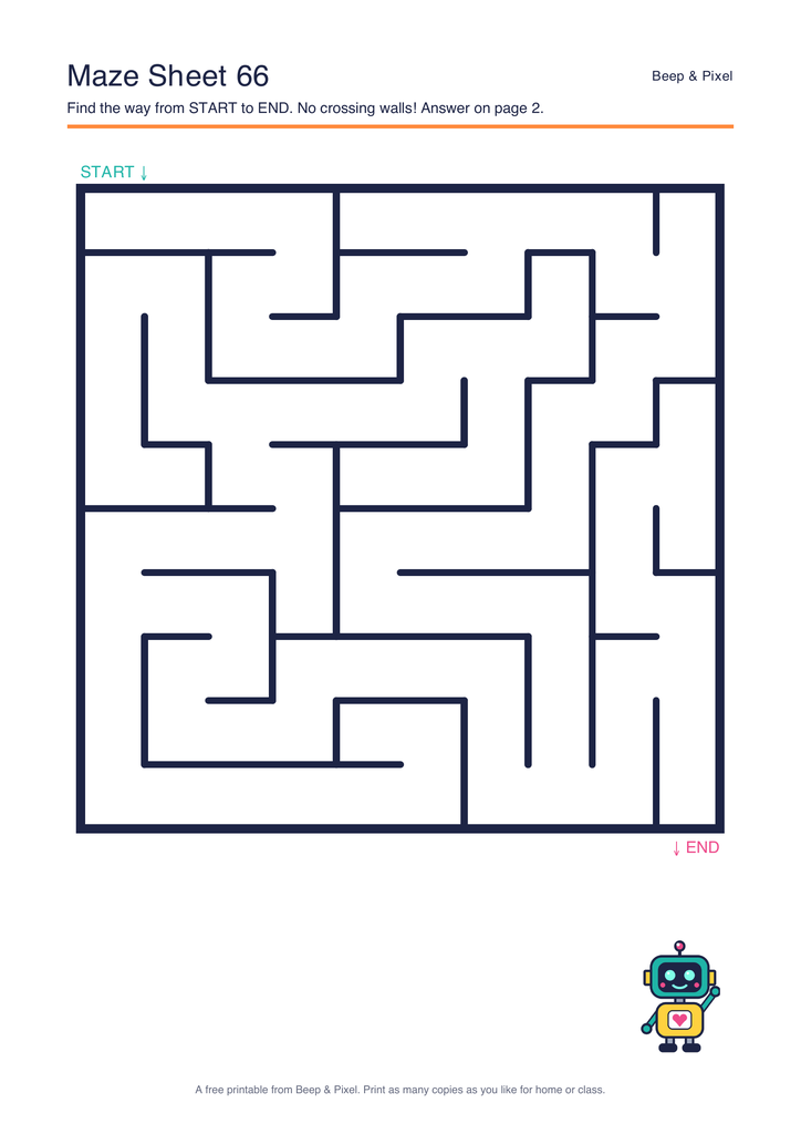 Preview of Maze Sheet 66 (10 × 10)