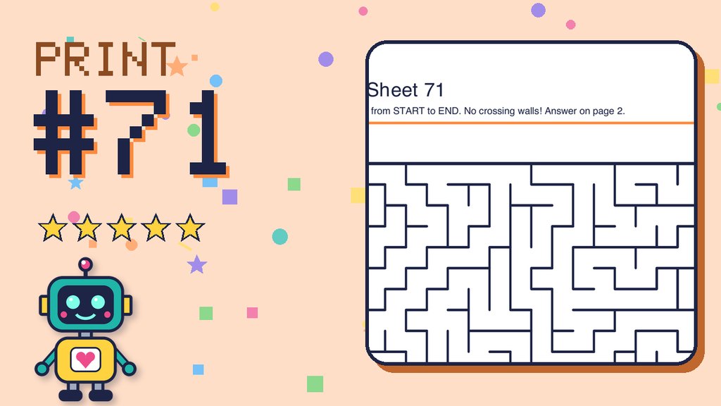 Maze Sheet 71 (20 × 20) card