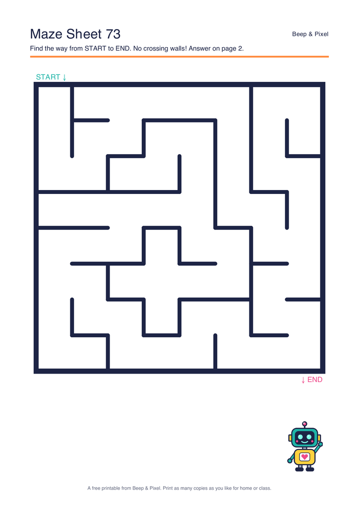 Preview of Maze Sheet 73 (8 × 8)