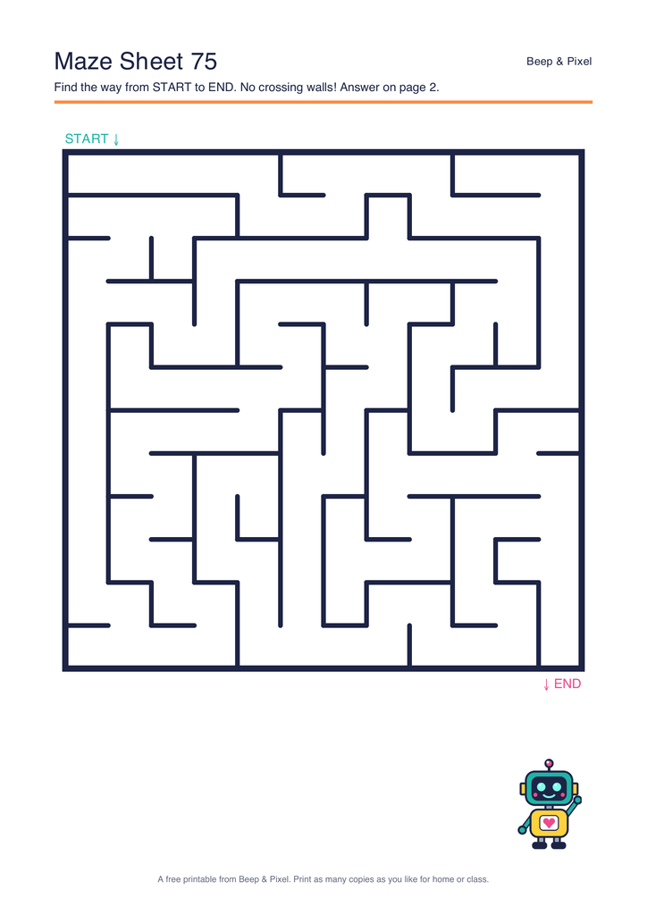 Preview of Maze Sheet 75 (12 × 12)