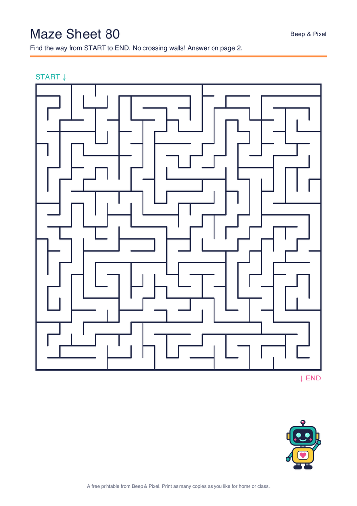 Preview of Maze Sheet 80 (24 × 24)