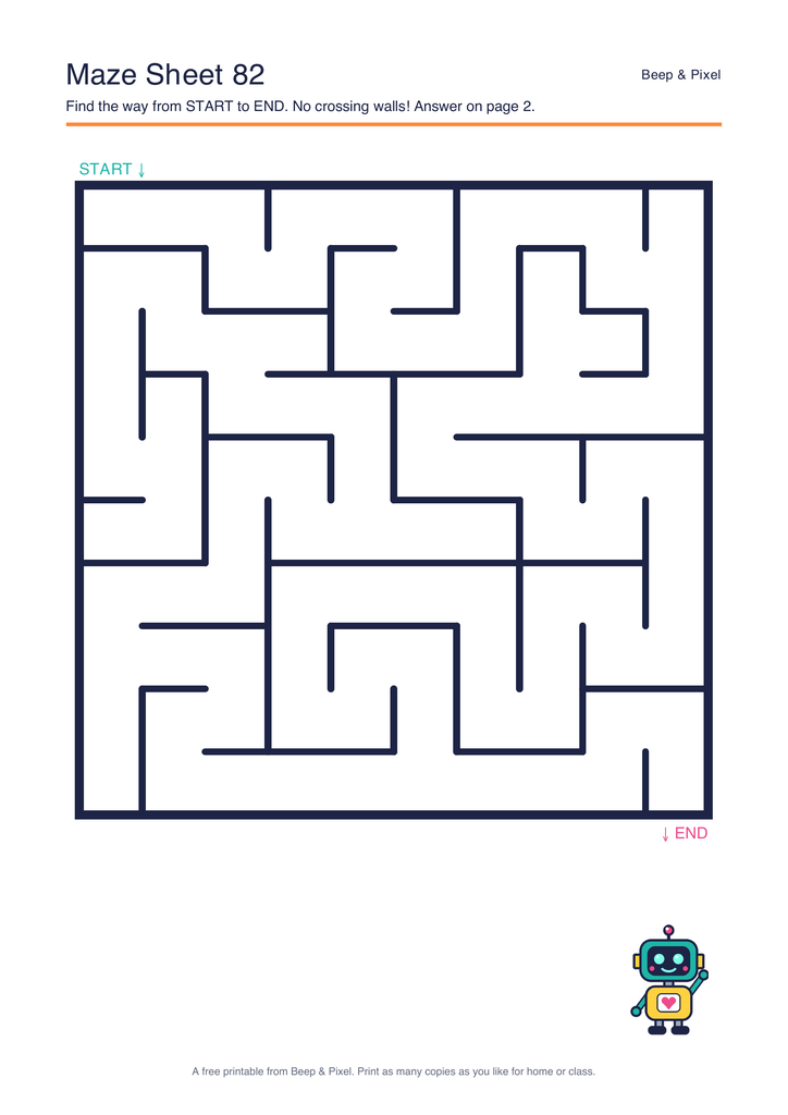 Preview of Maze Sheet 82 (10 × 10)