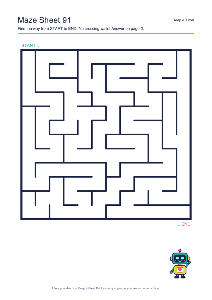 Preview of Maze Sheet 91 (12 × 12)