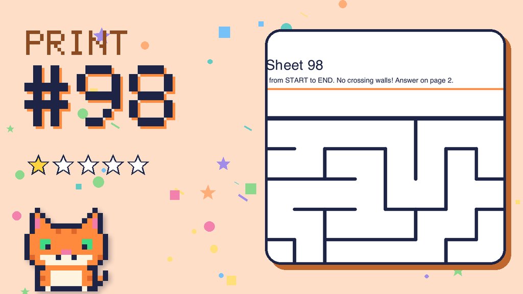 Maze Sheet 98 (10 × 10) card