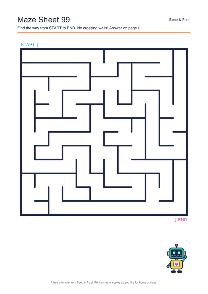 Preview of Maze Sheet 99 (12 × 12)