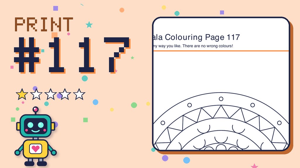 Mandala Colouring Page 117 card