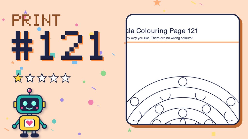 Mandala Colouring Page 121 card