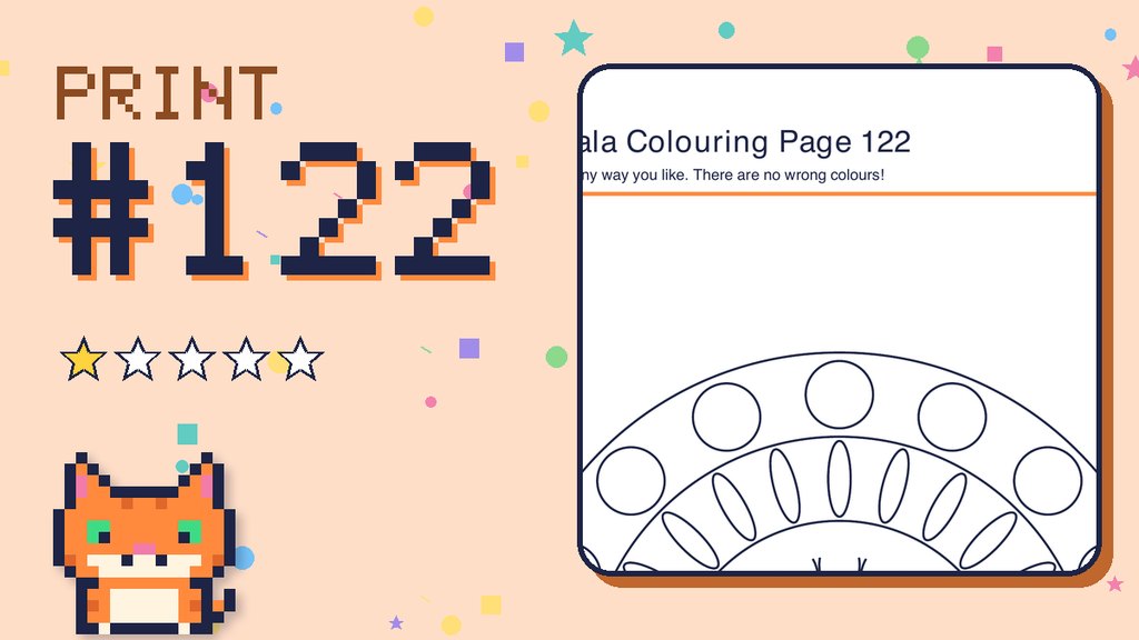 Mandala Colouring Page 122 card