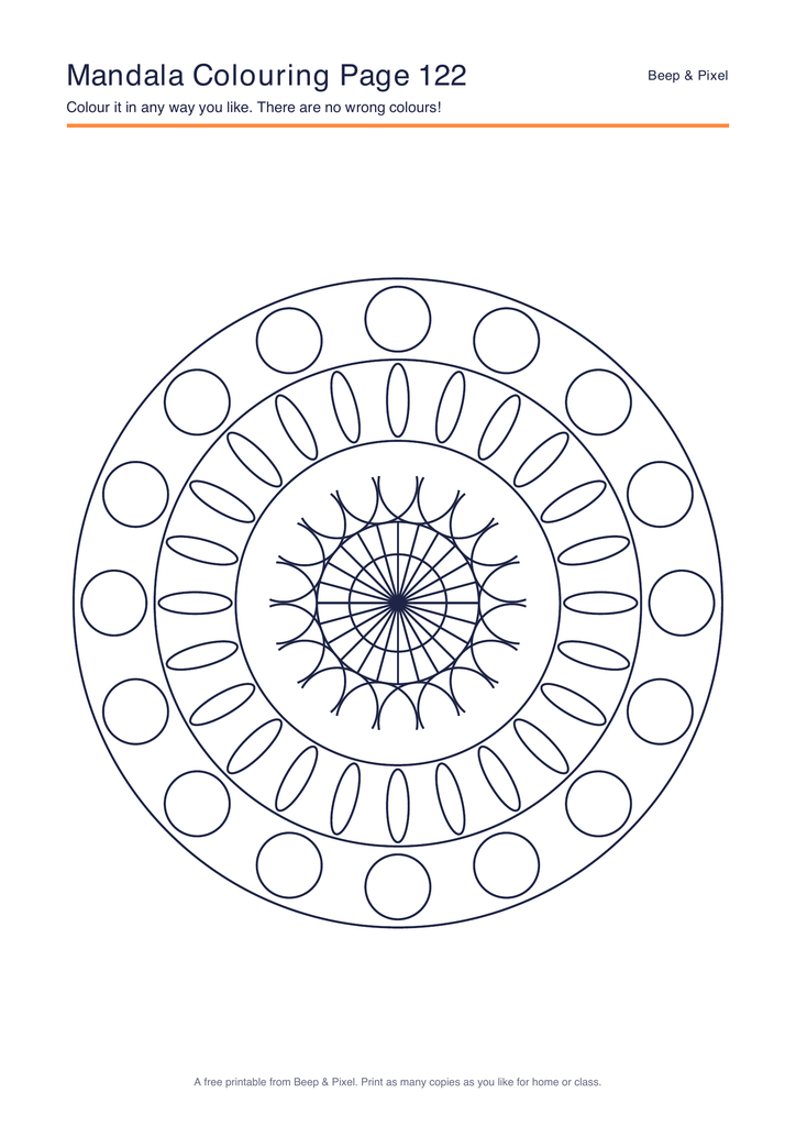 Preview of Mandala Colouring Page 122