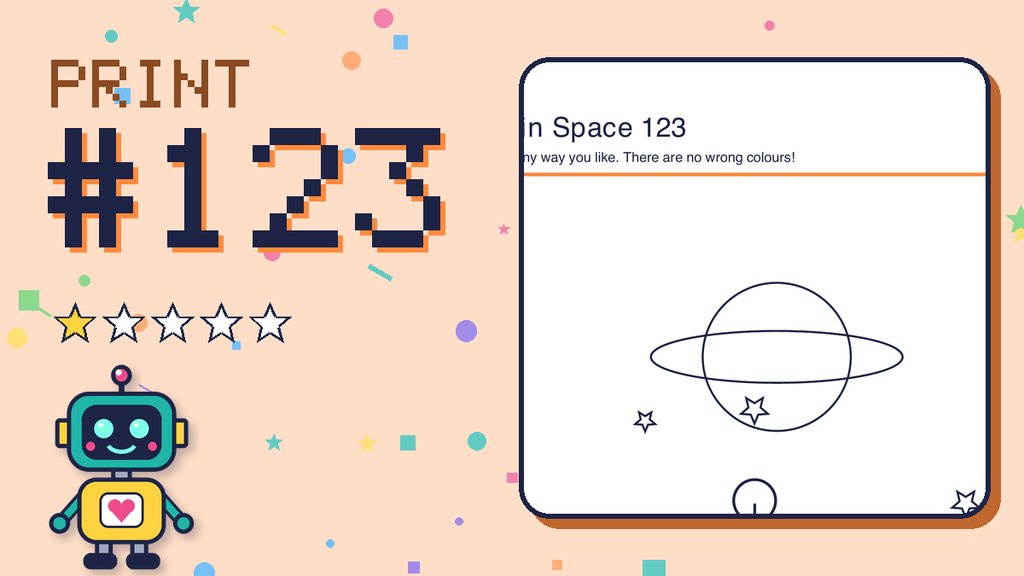 Beep in Space 123 card