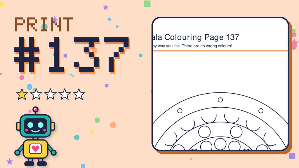 Mandala Colouring Page 137 card