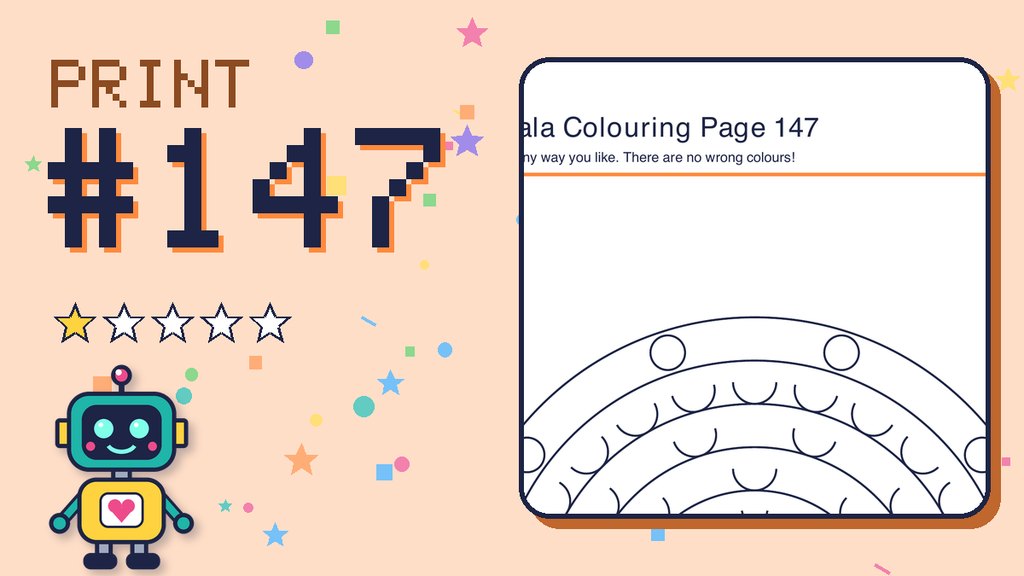 Mandala Colouring Page 147 card
