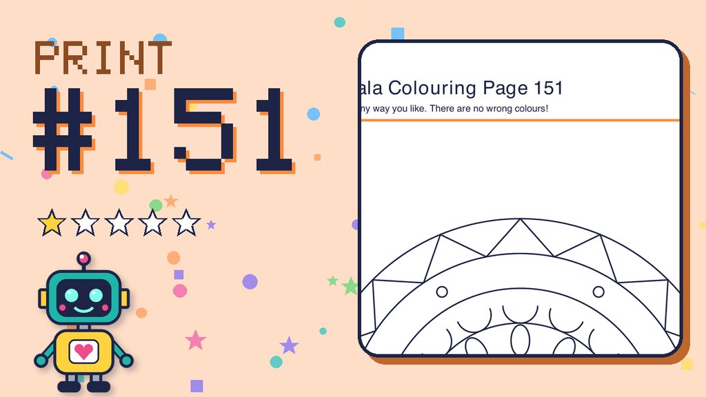 Mandala Colouring Page 151 card