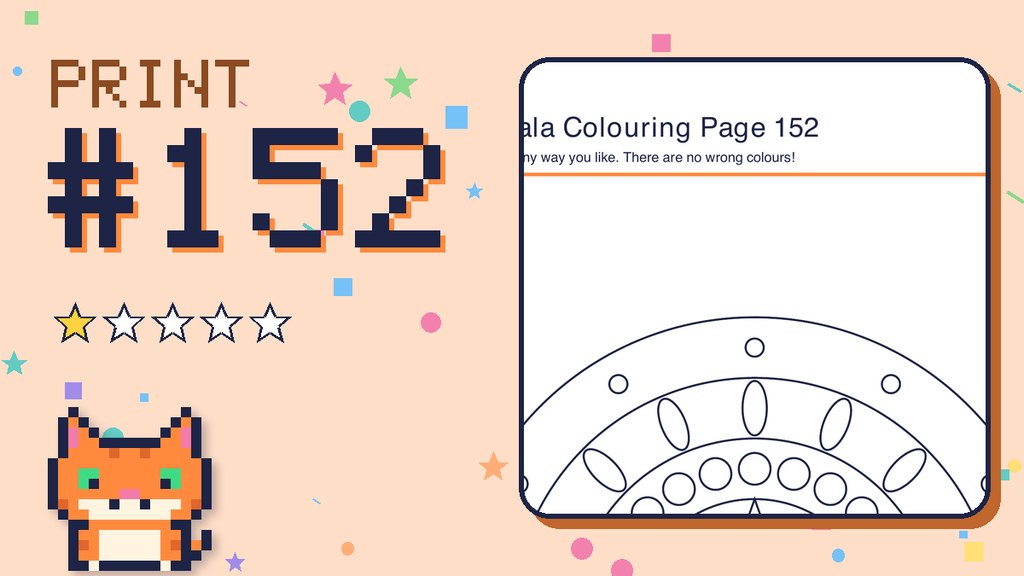 Mandala Colouring Page 152 card