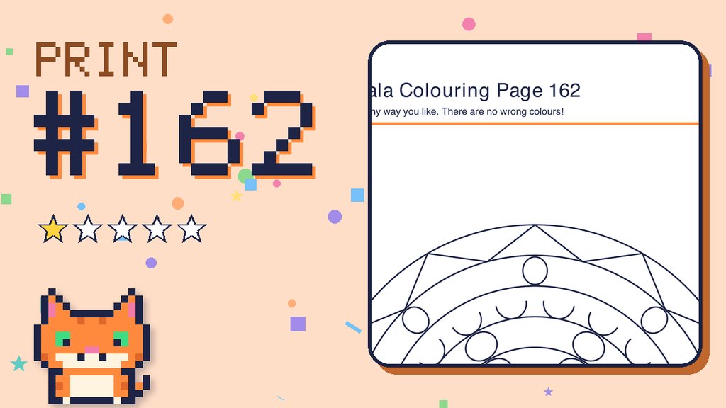Mandala Colouring Page 162 card