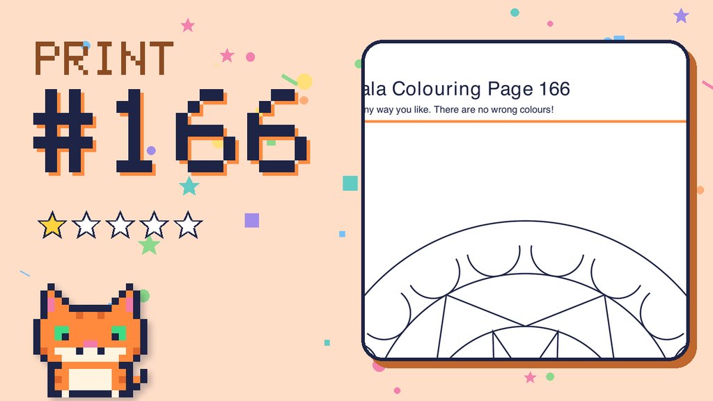 Mandala Colouring Page 166 card
