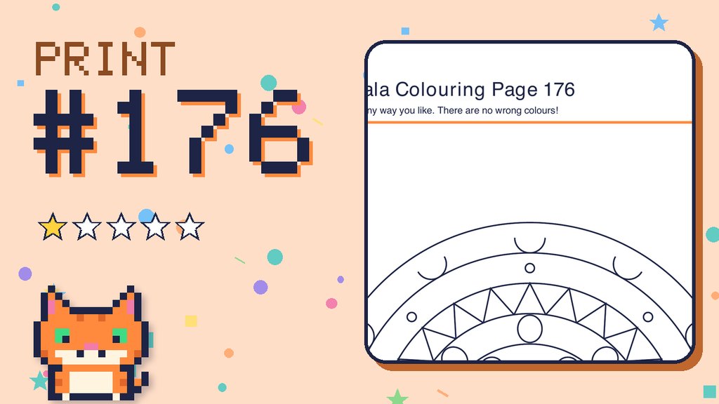 Mandala Colouring Page 176 card