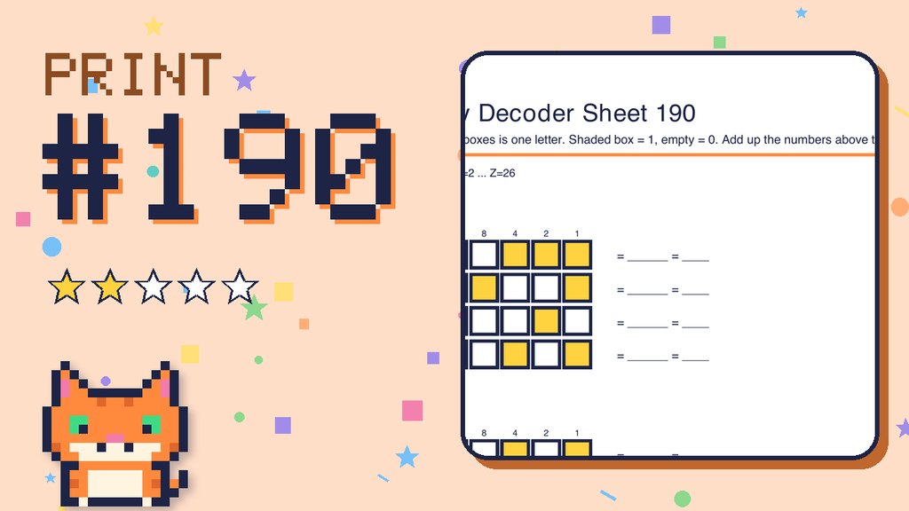 Binary Decoder Sheet 190 (A=1 code)