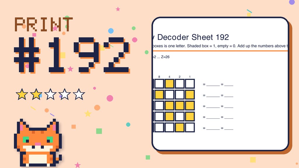 Binary Decoder Sheet 192 (A=1 code)