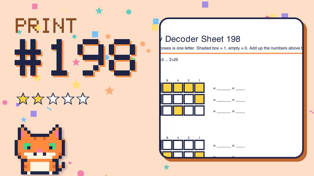 Binary Decoder Sheet 198 (A=1 code)