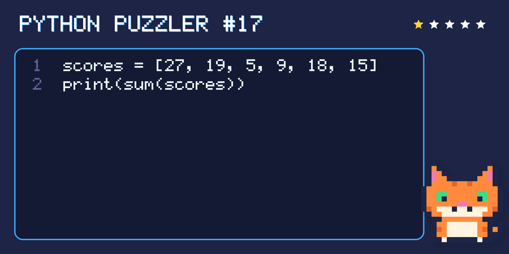 Python puzzler 17 code