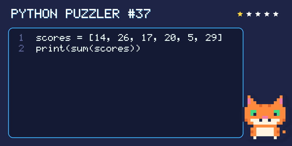 Python puzzler 37 code