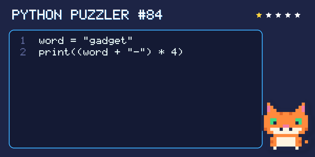 Python puzzler 84 code