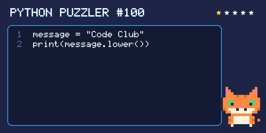 Python puzzler 100 code