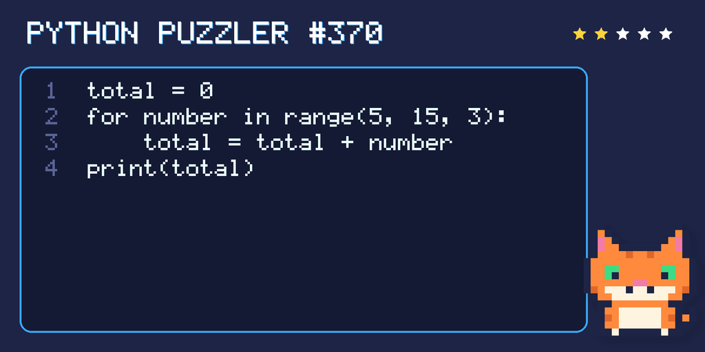Python puzzler 370 code