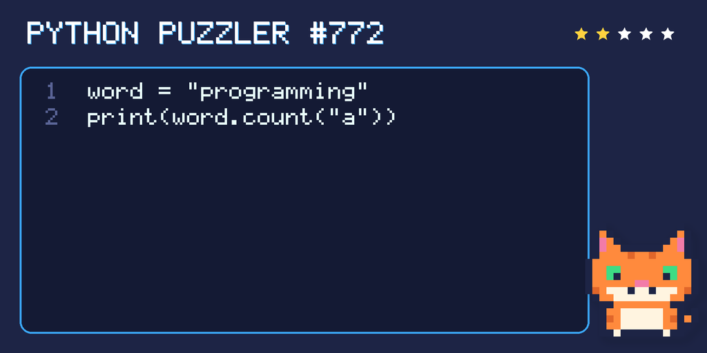 Python puzzler 772 code