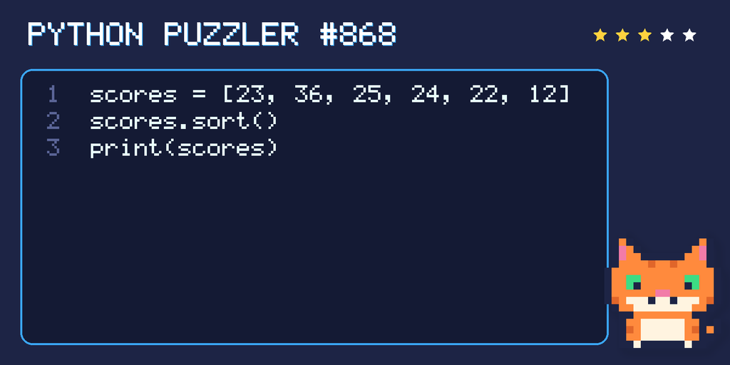 Python puzzler 868 code