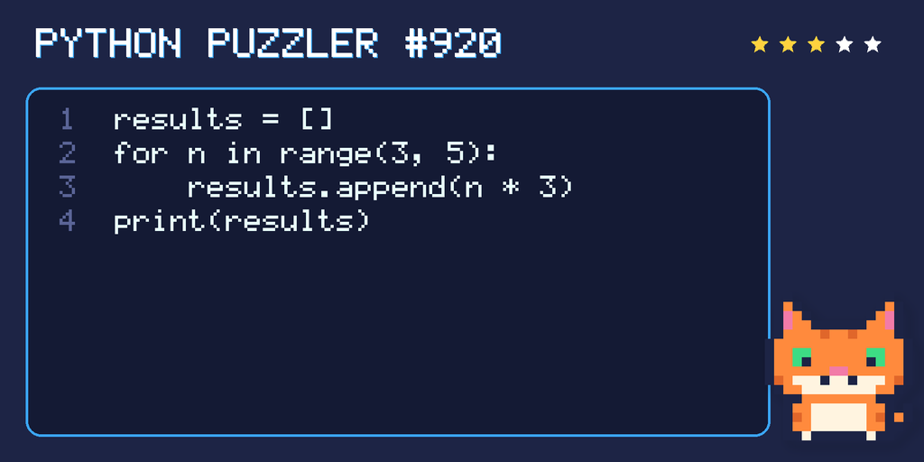 Python puzzler 920 code