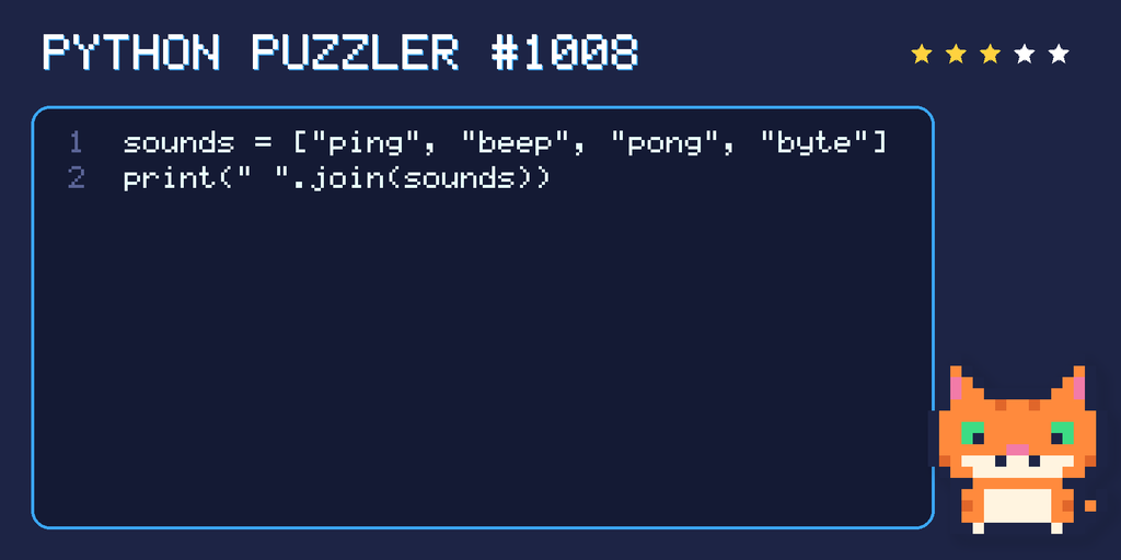 Python puzzler 1008 code