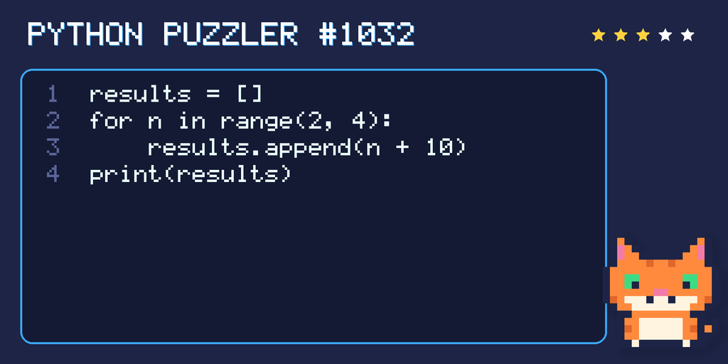 Python puzzler 1032 code