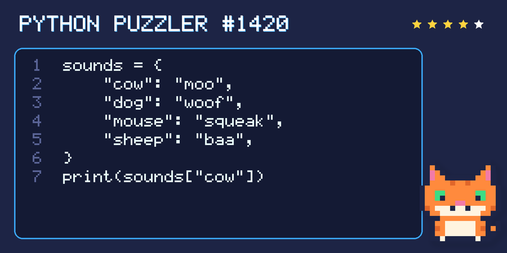 Python puzzler 1420 code